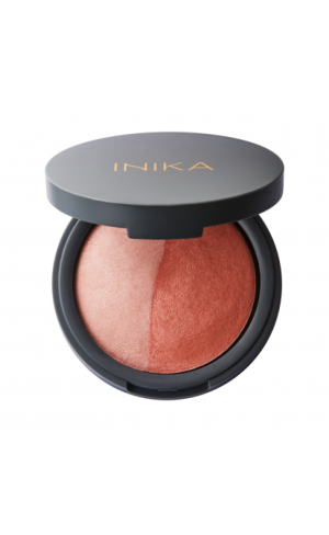 INIKA ORGANIC kompaktiniai mineraliniai skaistalai DUO – Burnt Peach, 6.5 g Dekoratyvinė kosmetika