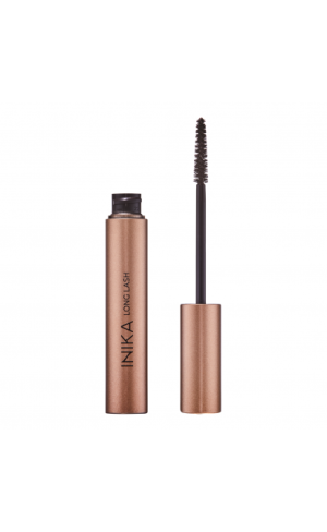 INIKA ORGANIC ilginamasis veganiškas blakstienų tušas – Brown, 8 ml Akims