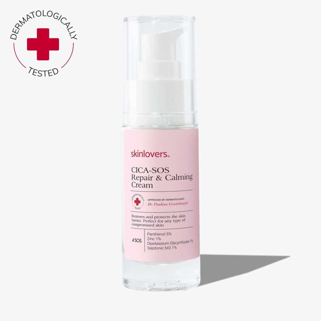 Skinlovers CICA SOS atkuriamasis raminamasis veido kremas, 30 ml