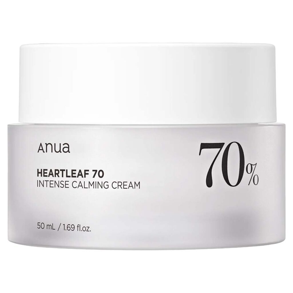 ANUA Heartleaf 70% Intense Calming Cream raminamasis veido kremas, 50 ml