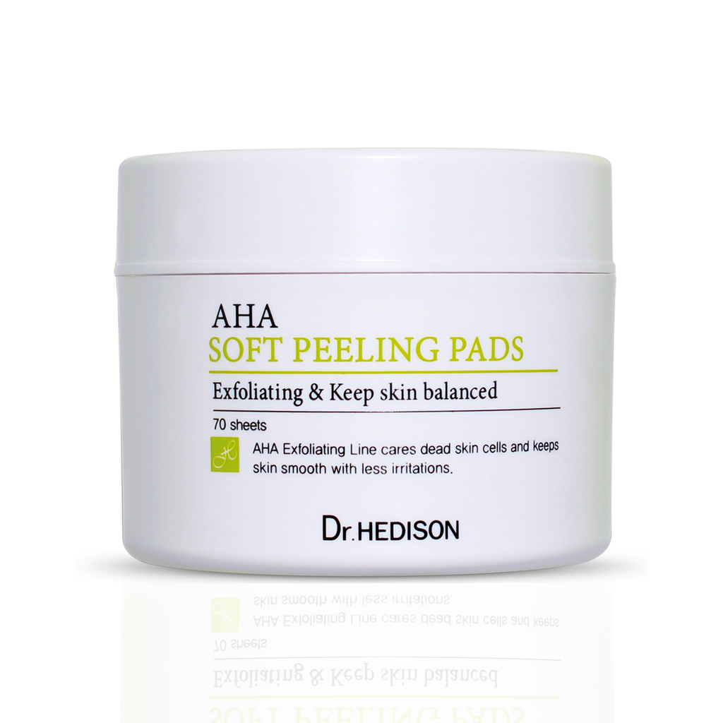 Dr. Hedison AHA Soft Peeling Pads veido šveitimo diskeliai, 70 vnt.