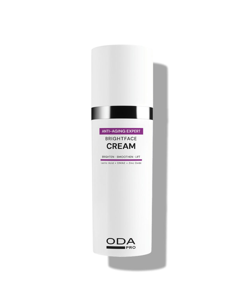 ODA PRO Brightface Cream šviesinamasis ir stangrinamasis kremas su DMAE ir pieno rūgštimi, 50 ml