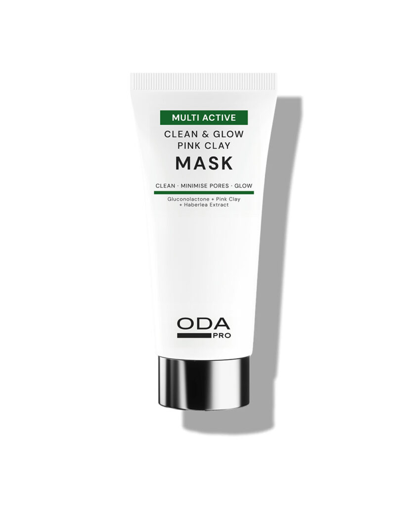 ODA PRO Clean & Glow Pink Clay Mask valomoji rožinio molio kaukė, 50 ml