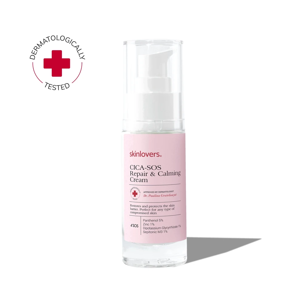 Skinlovers CICA SOS atkuriamasis raminamasis veido kremas, 30 ml