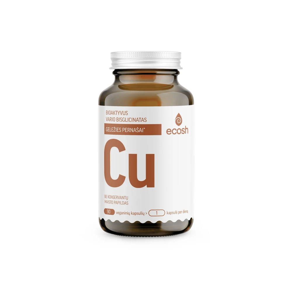 ECOSH bioaktyvus Varis, bisglicinatas 2 mg, 90 kapsulių