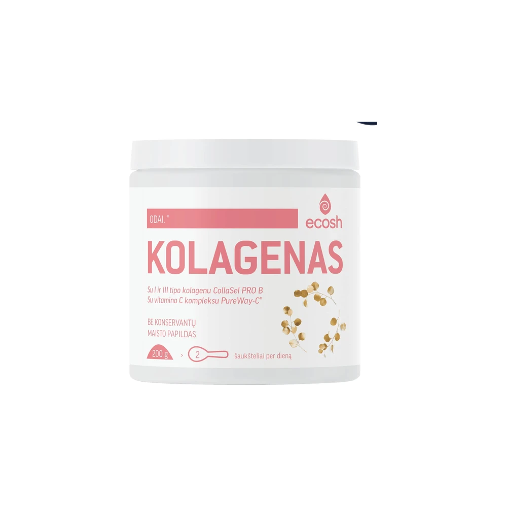 ECOSH Kolagenas CollaSel PRO B su vitaminu C, neutralaus skonio, milteliai, 200 g