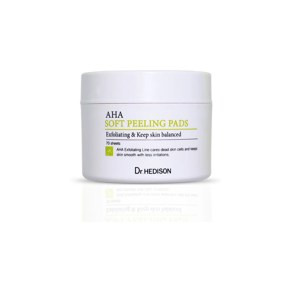 Dr. Hedison AHA Soft Peeling Pads veido šveitimo diskeliai, 70 vnt.